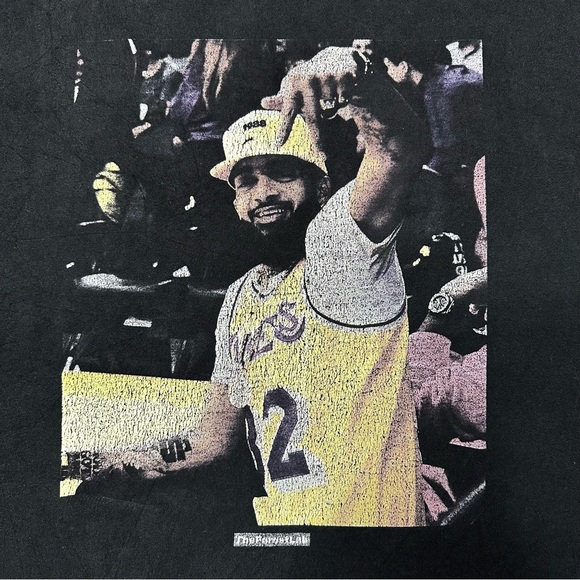 Forest Lab Nipsey Hustle LA Lakers Jersey RIP Graphic T-Shirt Black Men’s 2XL - Picture 3 of 8